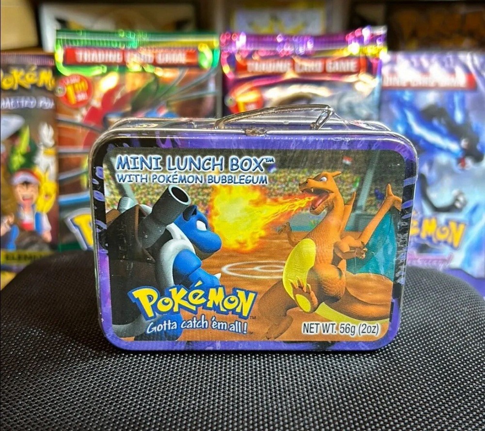 2002 Vintage Blastoise & Charizard bubble gum tin