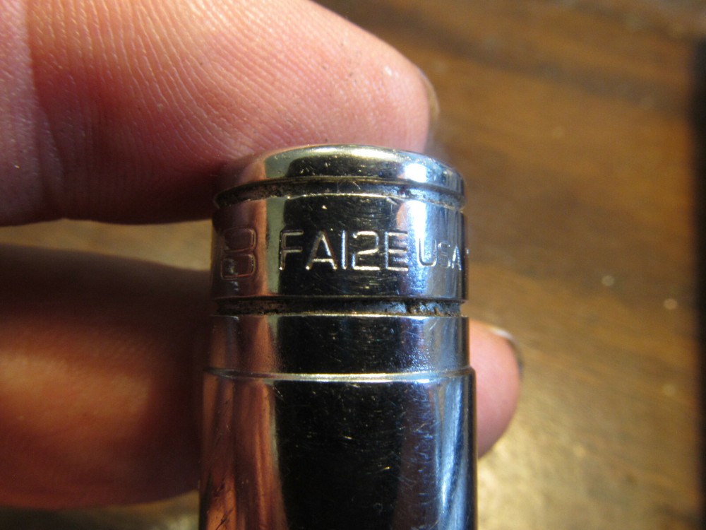 1995 Snap on FA12E 3/8" Drive SAE 3/8 Standard Hex Bit Socket Driver USA