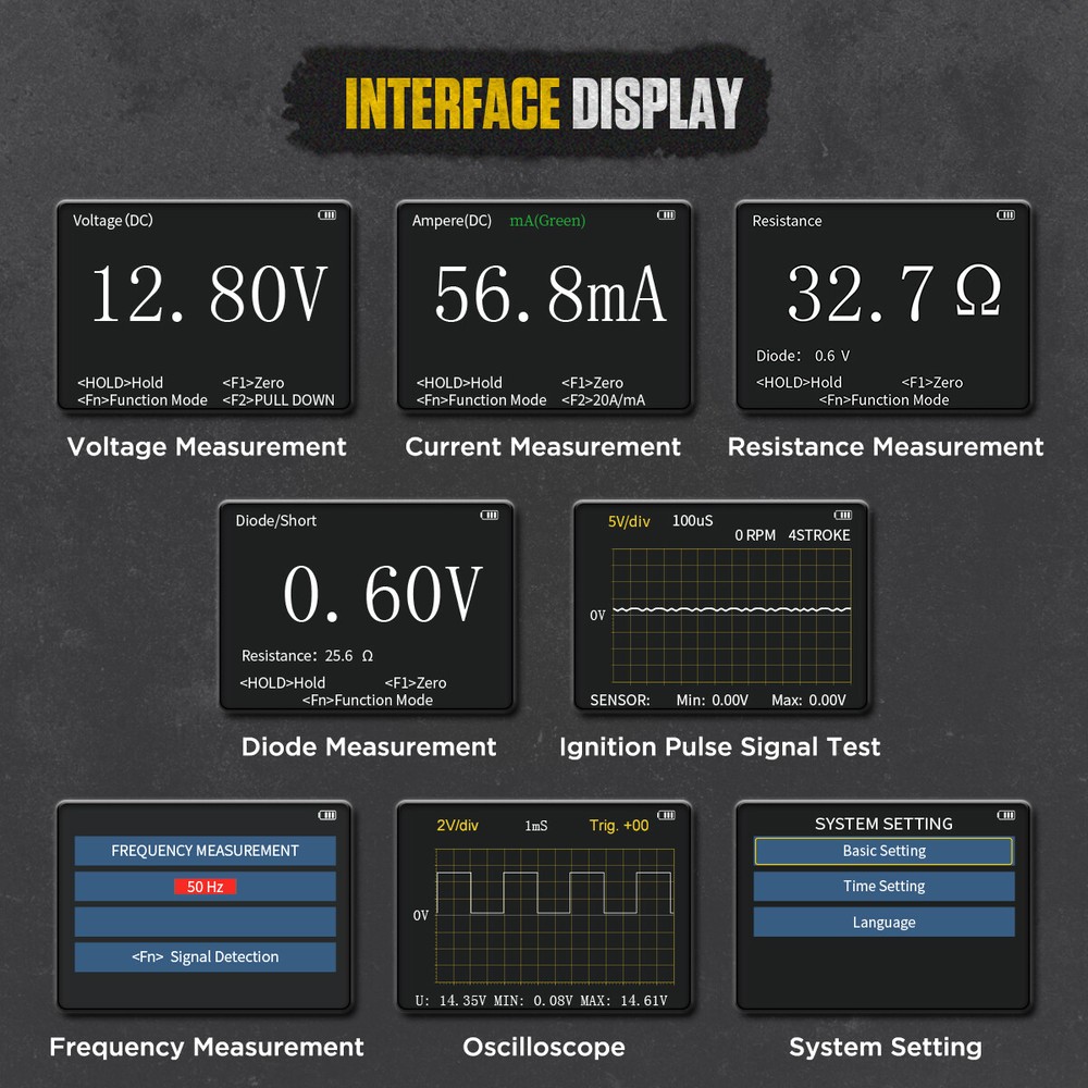 Electrical Diagnostic Multimeter AC/DC Current Voltage Resistance Diode Tester