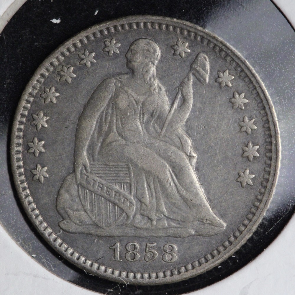 1858 Seated Liberty Silver Half Dime XF E349 GEM