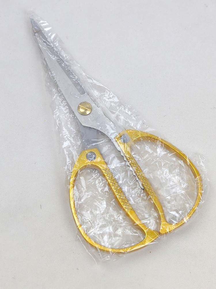 Multi-Function KITCHEN SCISSORS/SHEARS, Slim Profile, Stainless, GOLD Handle