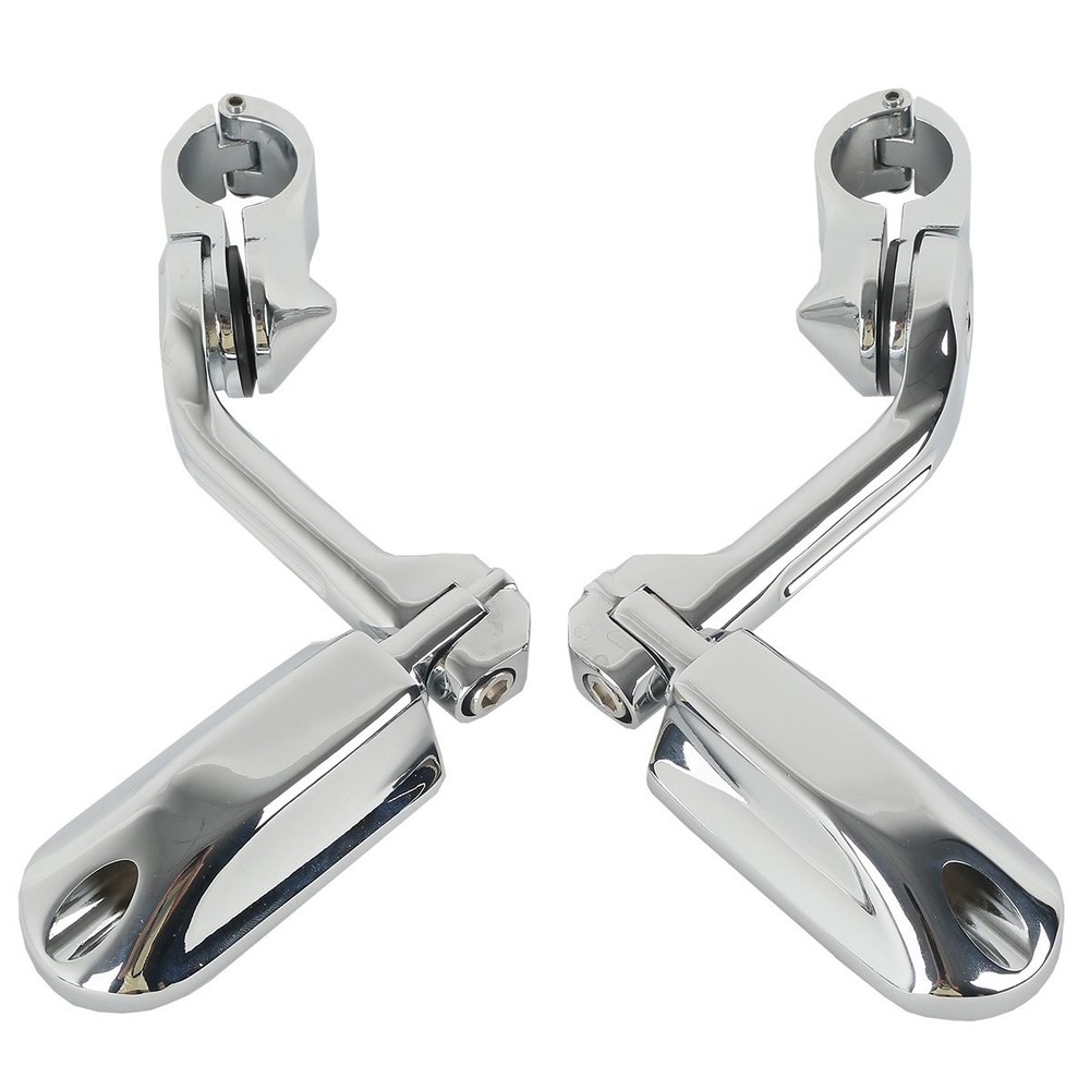 32mm 1.25 Chrome Angled Engine Guard Foot Peg Universal Fit For Streamliner