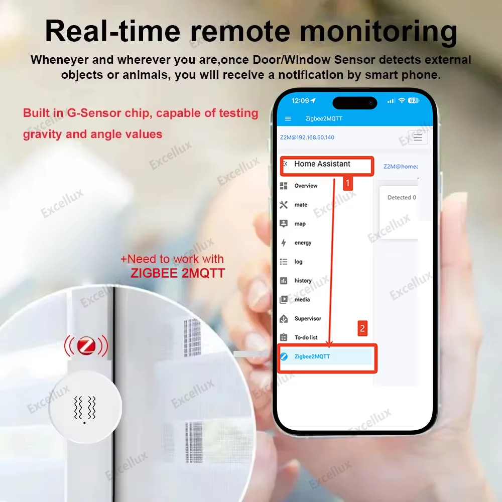 Zigbee 3.0 Smart Vibration Sensor Real Time Motion Shock Alarm History Record On