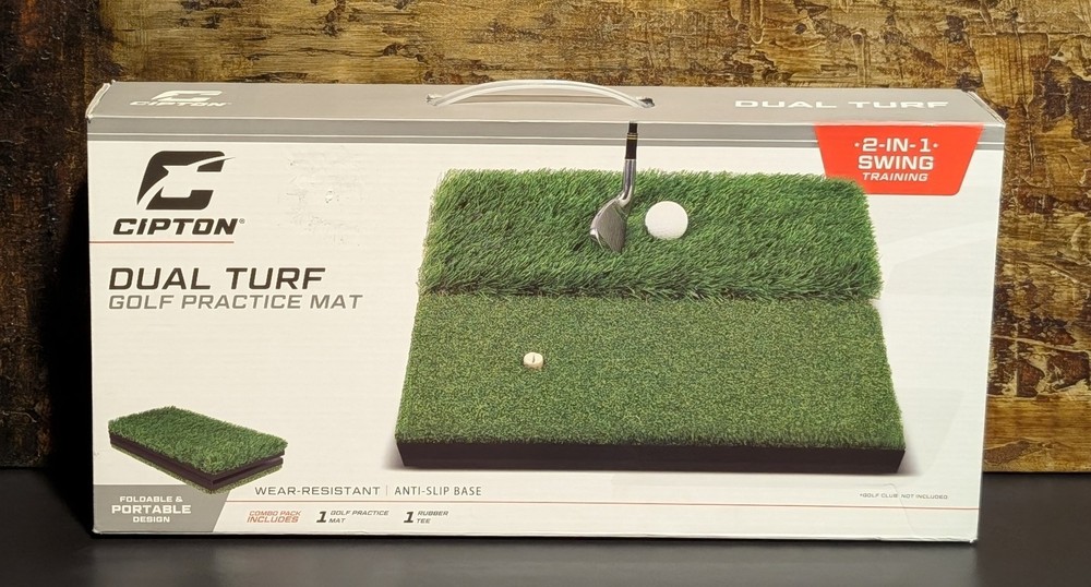 Cipton Dual Turf Golf Hitting Practice Mat - Tee & Rough Hitting Surfaces - NEW