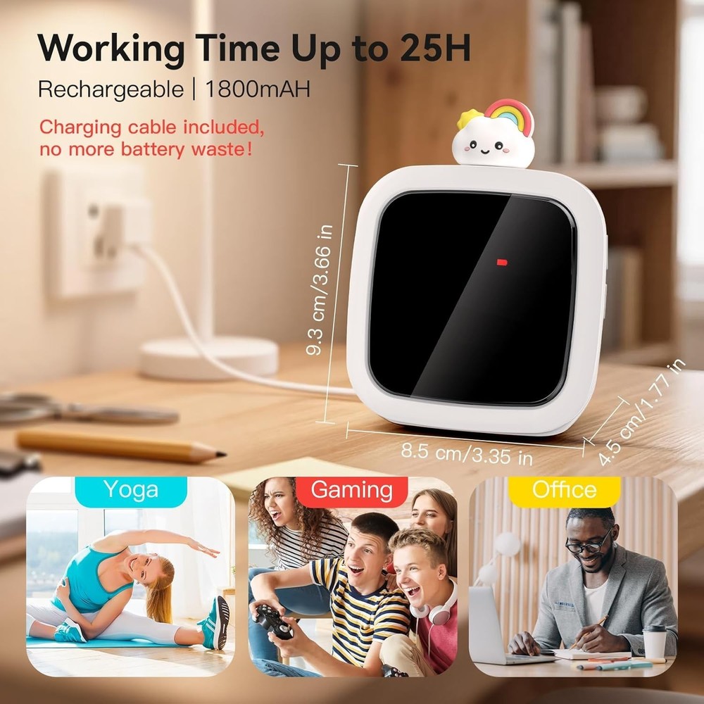 Digital Visual Timer for Kids, Rechargeable 99-Minute Silent Countdown Timer ...