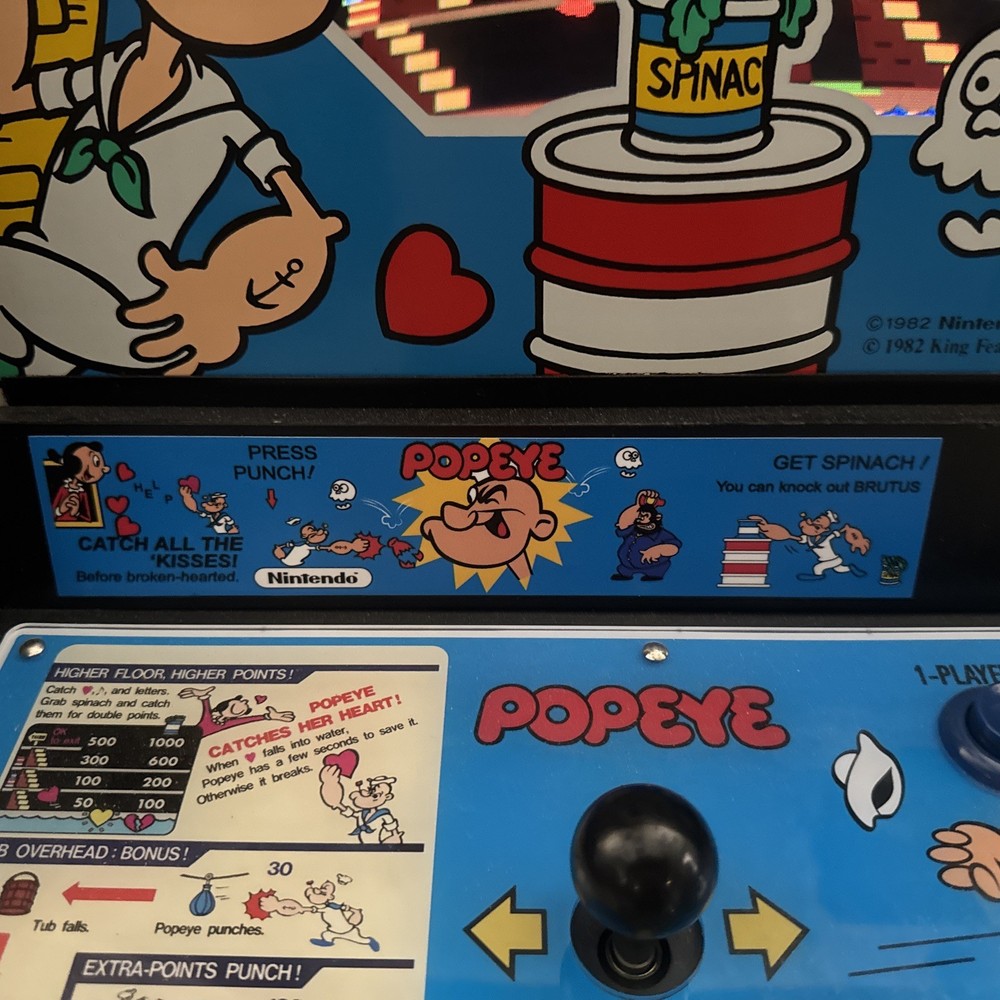 POPEYE ARCADE MACHINE by NINTENDO 1982 (Excellent) *RARE*