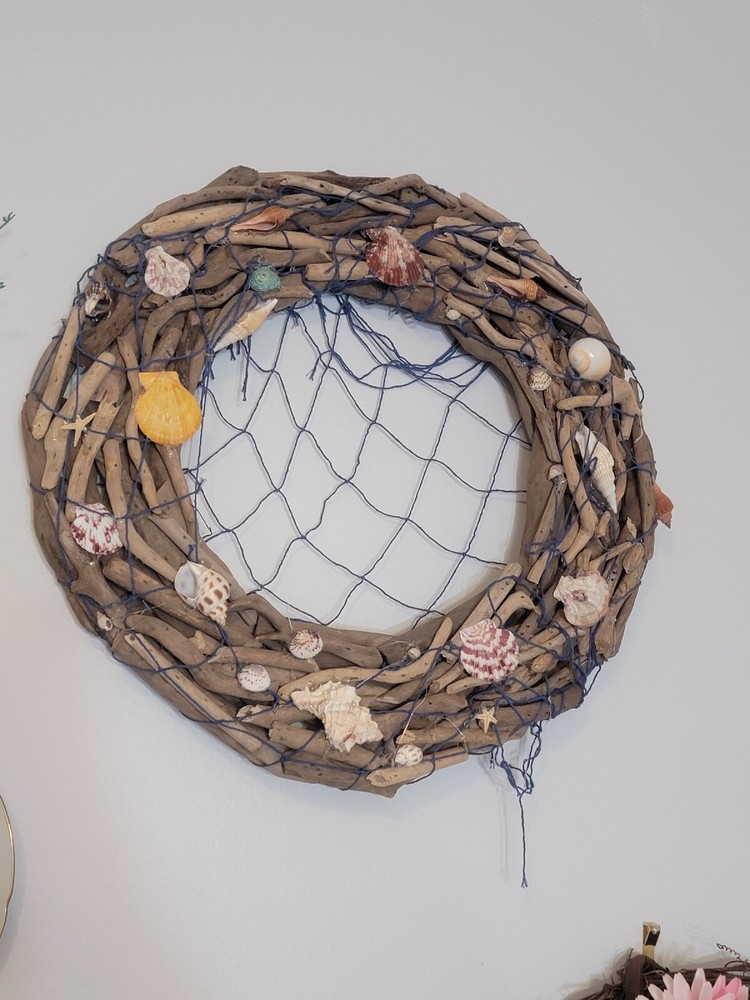 Handmade Nautical Shell And Driftwood Wreath