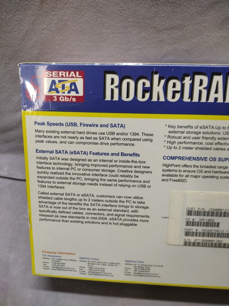 HighPoint Technologies RocketRAID 1522A 2 External Controller. Sealed