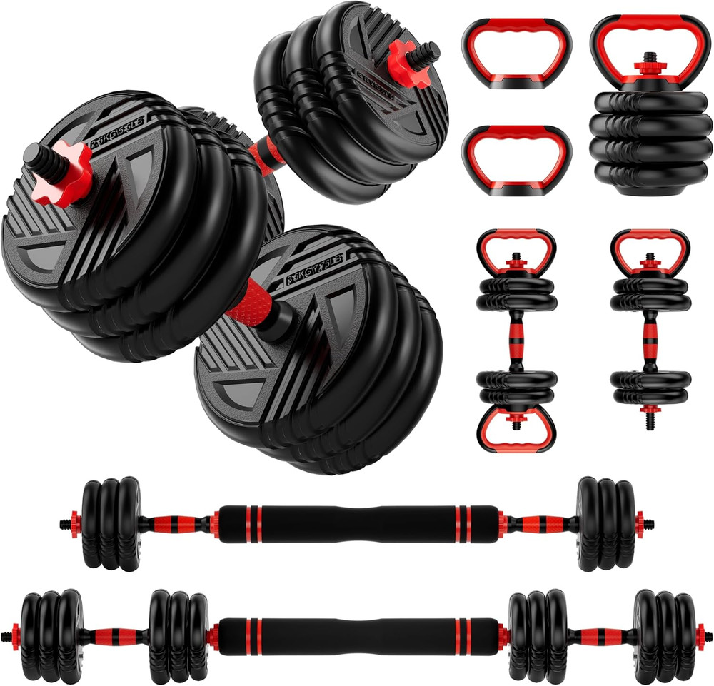 Adjustable Dumbbell Set, 10/20/30/45/70/90Lbs, 5 in 1 Multi-Function Dumbbells S