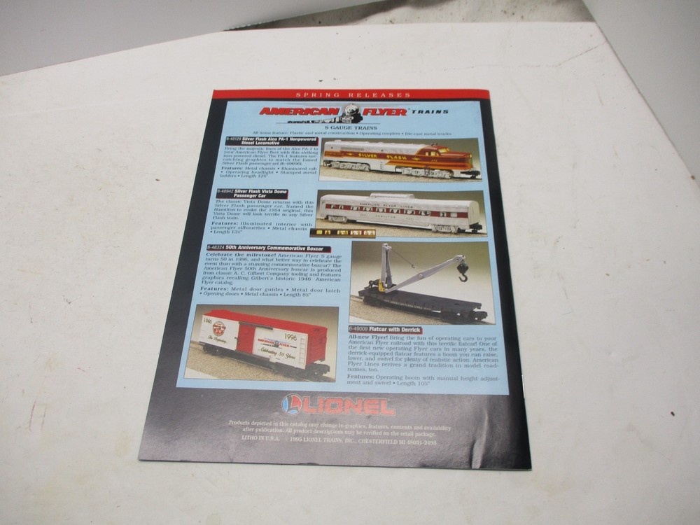 Lionel Catalog 1995 Stocking Stuffer 1996 Spring Release