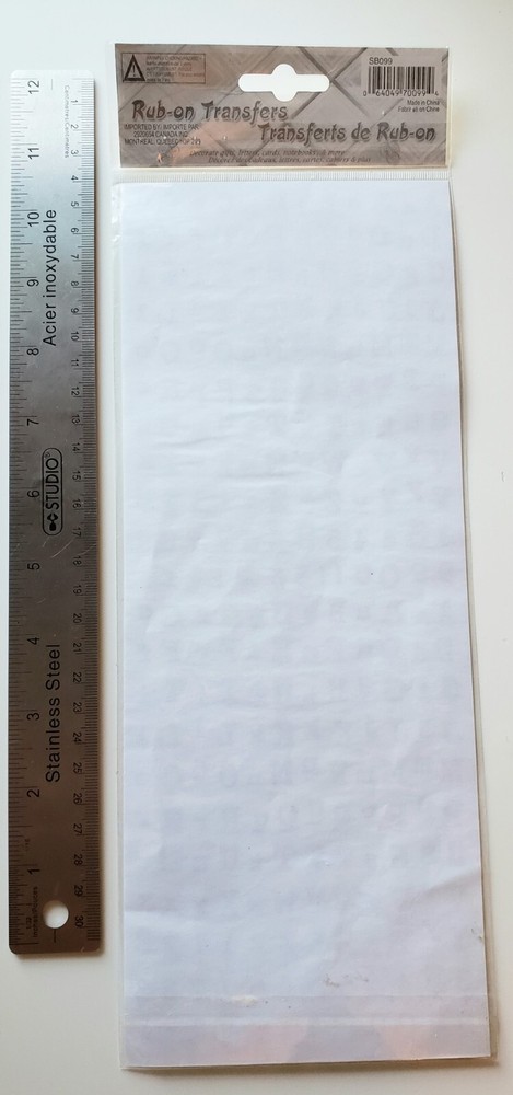Rub On Transfers - Letters And Numbers