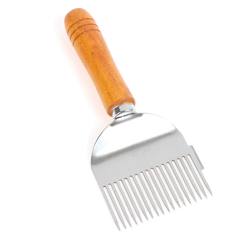 Honey Cutter Scraper Beehive Honey Uncapping Fork Wooden Handle Beekeeping Tools