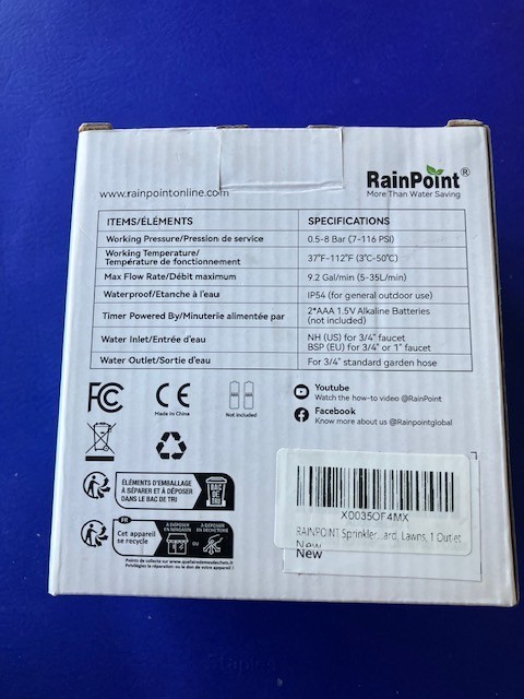Rain Point 1-Zone Water Timer ITV105