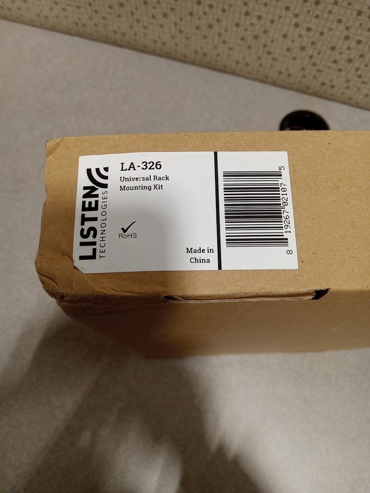 LISTEN TECHNOLOGIES LA-326 UNIVERSAL RACK MOUNTING KIT OPEN BOX
