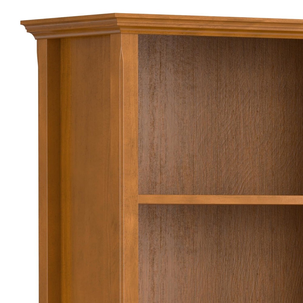 SIMPLIHOME Amherst SOLID WOOD 30 Inch Transitional 5 Shelf Bookcase in Light