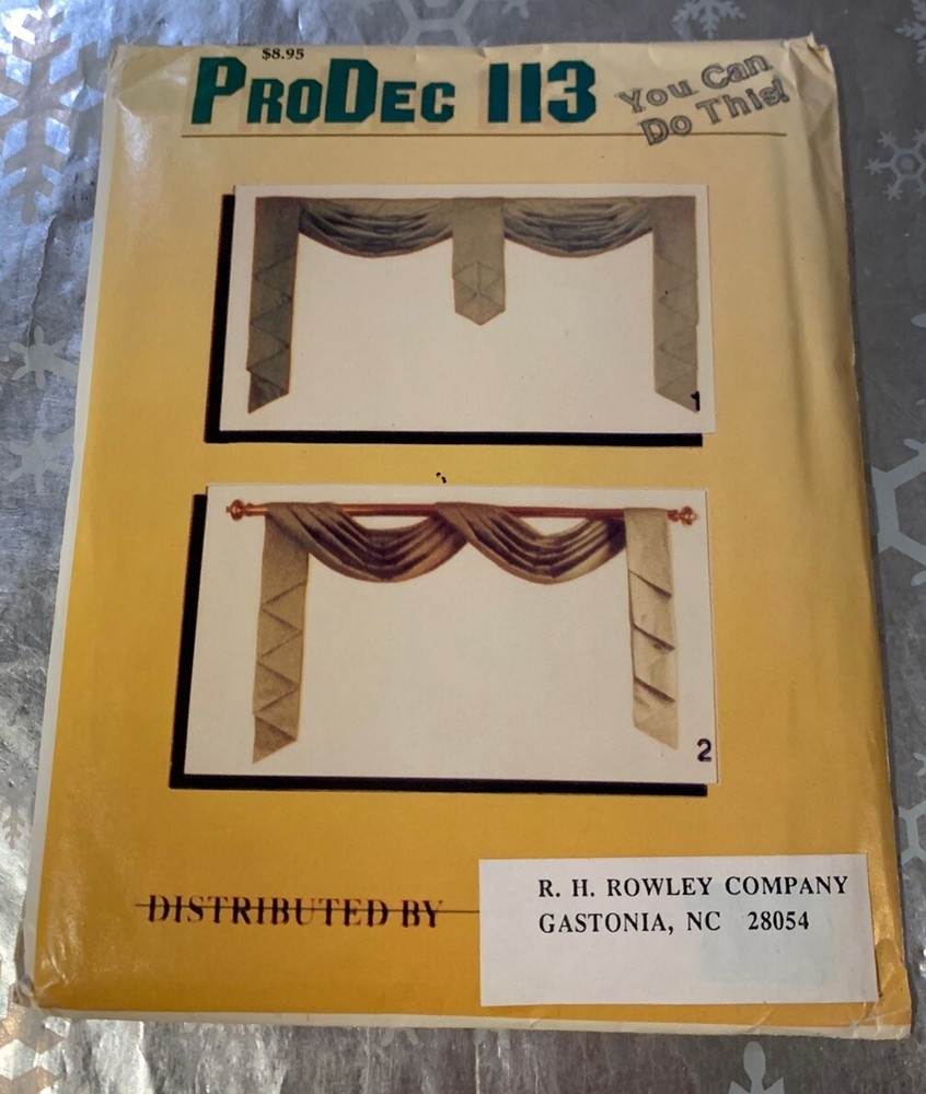 ❤️ProDec 113 Colonial Valance Single Or Double Swag Styles Sewing Pattern