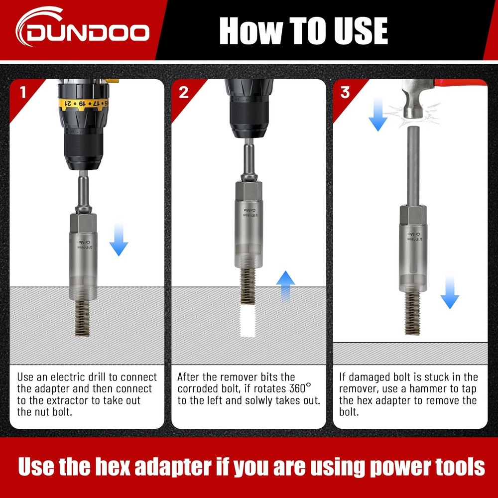 11pcs Bolt Extractor Kit, Stripped Bolt Extractor Set, Deep Long Easy Out Set...