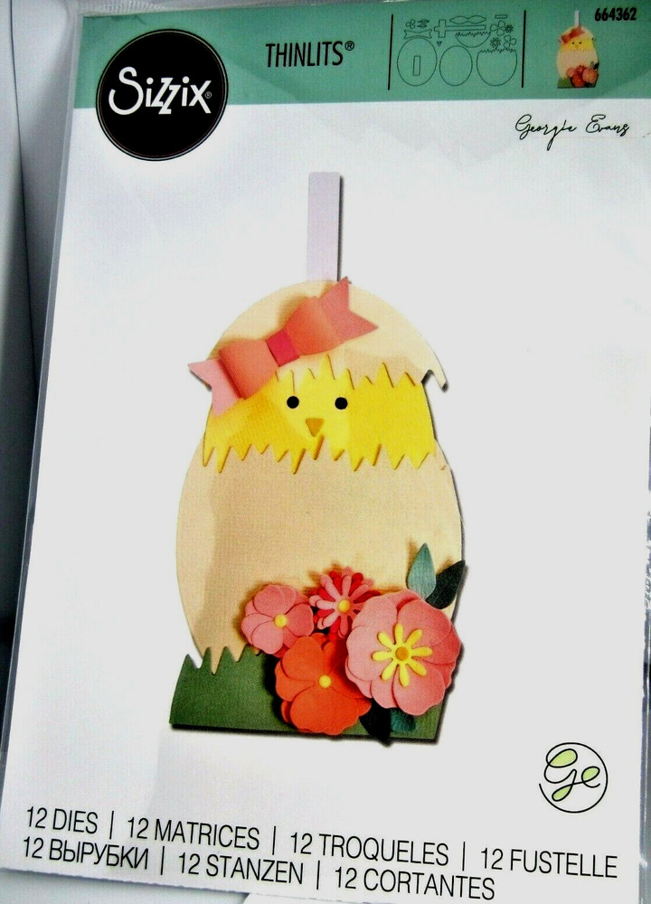 Hatching Egg with Chick Sizzix Thinlits Thin Metal Die Set 664362 NEW!