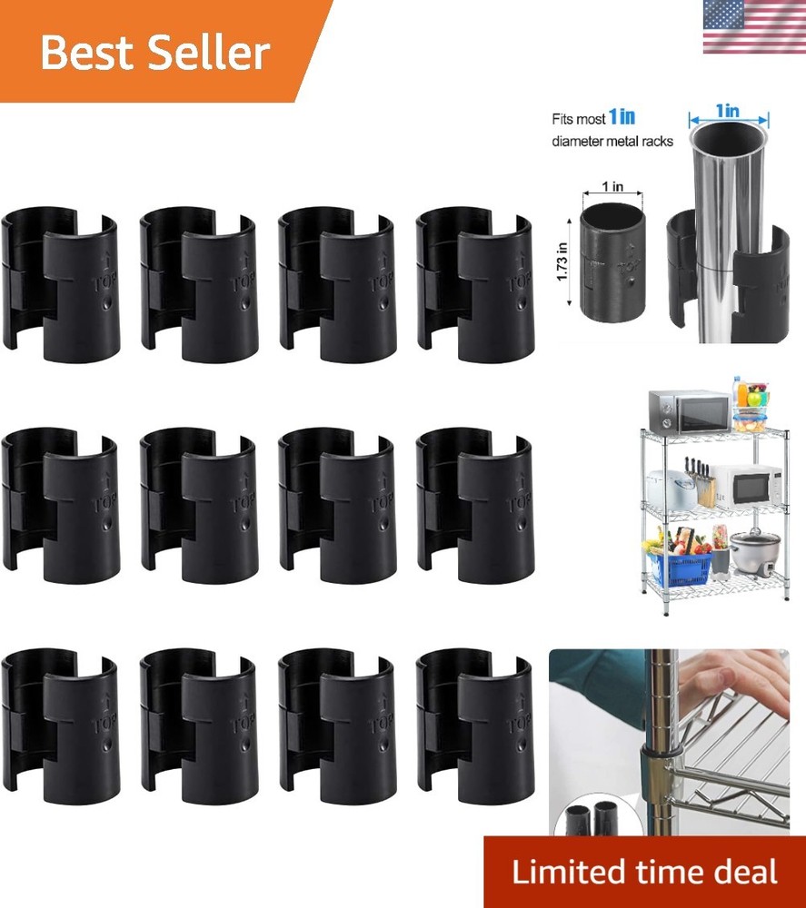24 Pcs Wire Shelving Lock Clips, Black, Durable