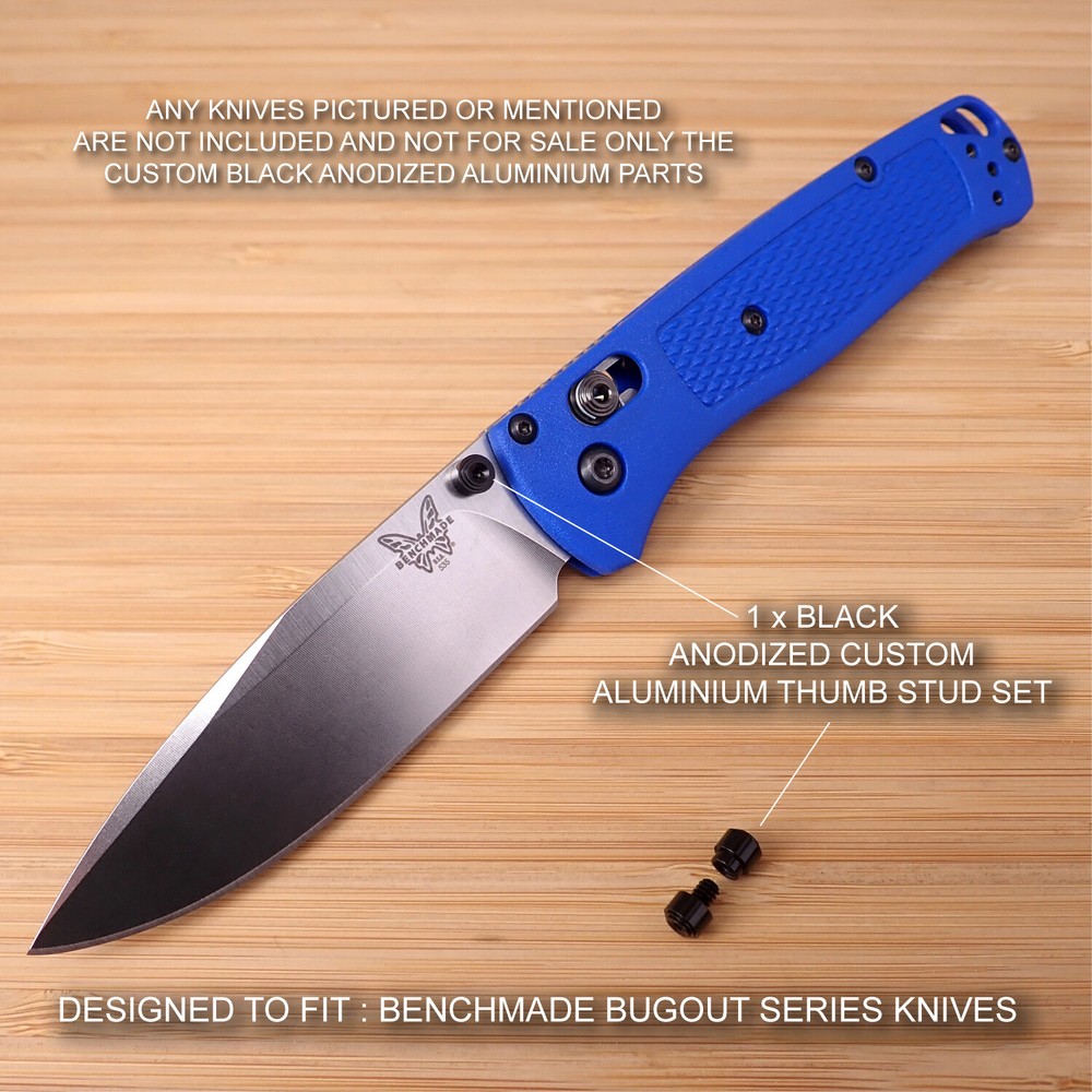 Benchmade 535 BUGOUT Custom Designed 2 Piece Thumb Stud Set - Anodized BLACK