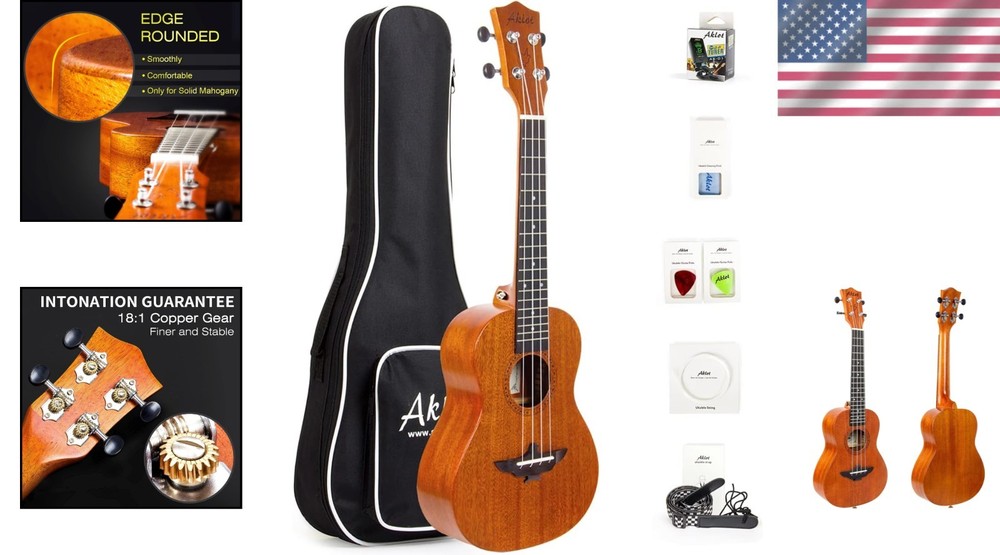 Left-handed Solid Mahogany Concert Ukulele Kit