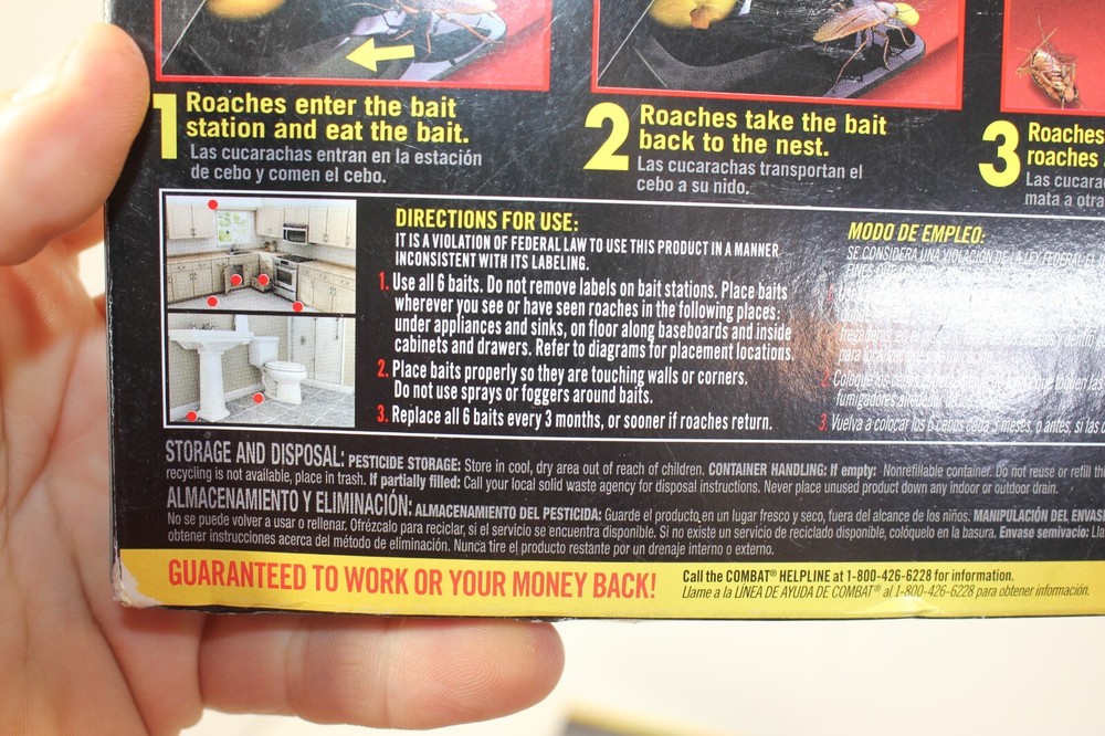 (3) Combat Roach Killing Bait Stations, 6 per box, 18 total! Sealed boxes new