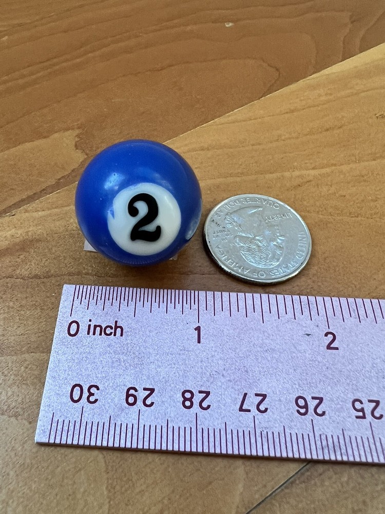 Replacement Mini Billiard Pool Ball Approx 1" Ball Number #2 Solid Blue