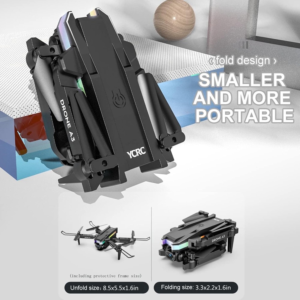 Mini ELF • Folding 4k HD Drone Set w/Case • Camera + Obstacle Avoid • Ships Free