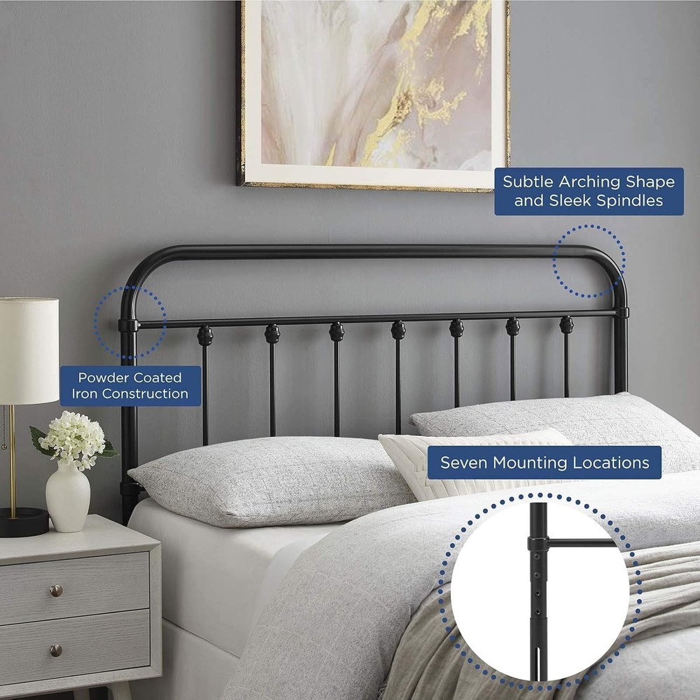 Twin Headboard Metal Black