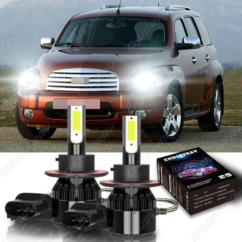 For Chevy HHR 2006-2010 2011-2PC 6000K White LED Headlight High/Low Beam Bulbs