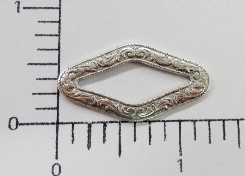 25224       2 Pc Silver Ox. Victorian Open Diamond Shape Jewelry Finding
