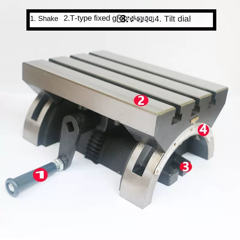 Tilting Table Adjustable Angle Table Milling Machine Table 7/10/12 Inch