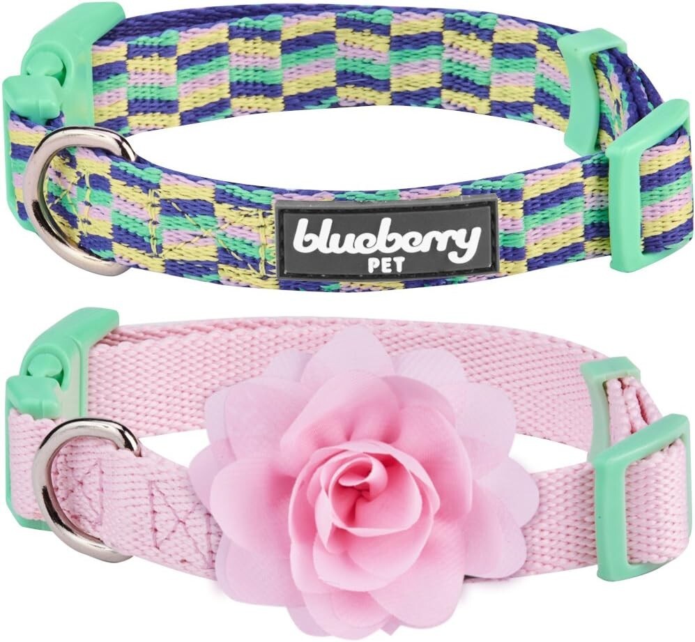 Blueberry Pet Pack of 2 Multiple Patterns Mix and Match Pretty Picks Adjustable