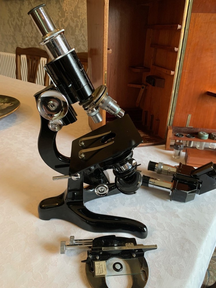 Vintage Watson Bactil Mono & Binocular Research Microscope #65792 - c1938, Cased