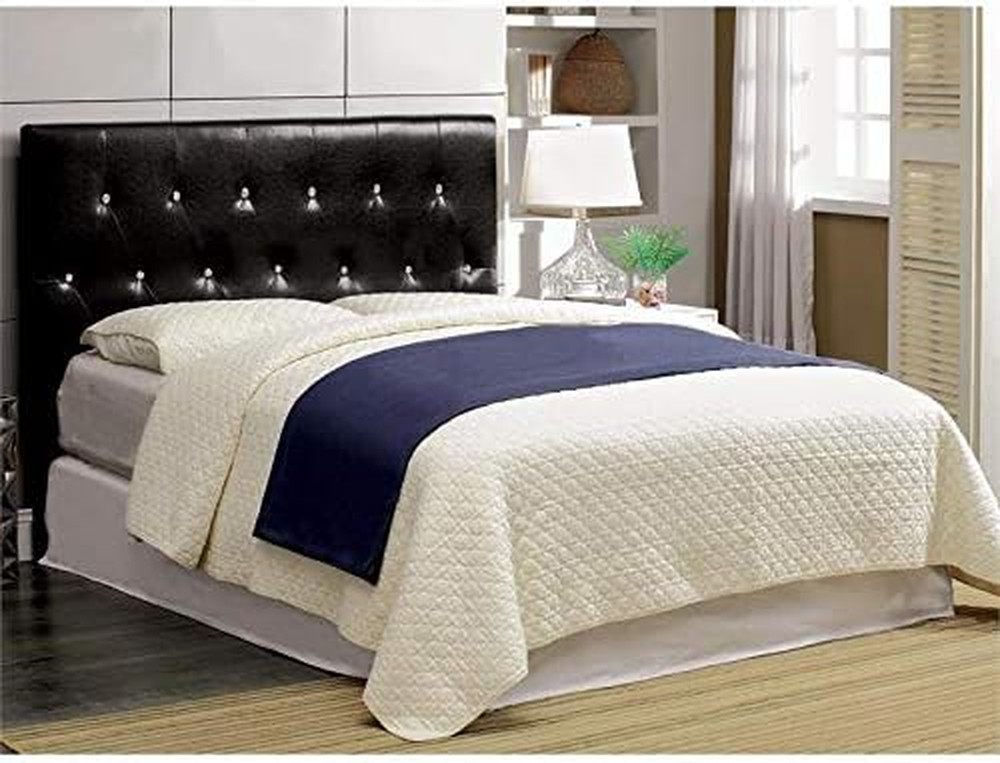 Quinn Black Leatherette Padded Headboard with Conversion Mounting System