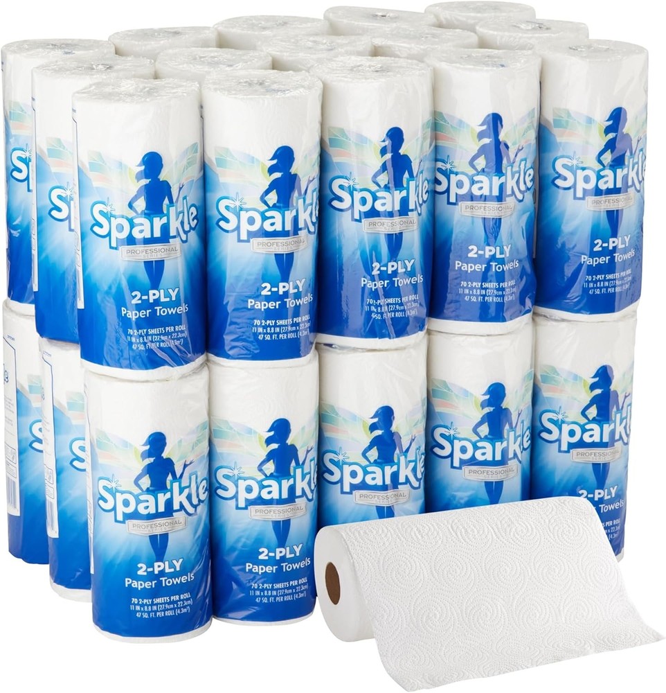 2-Ply Perforated Kitchen Paper Towel Rolls 70 Sheets Per Roll,30 Rolls Per Case