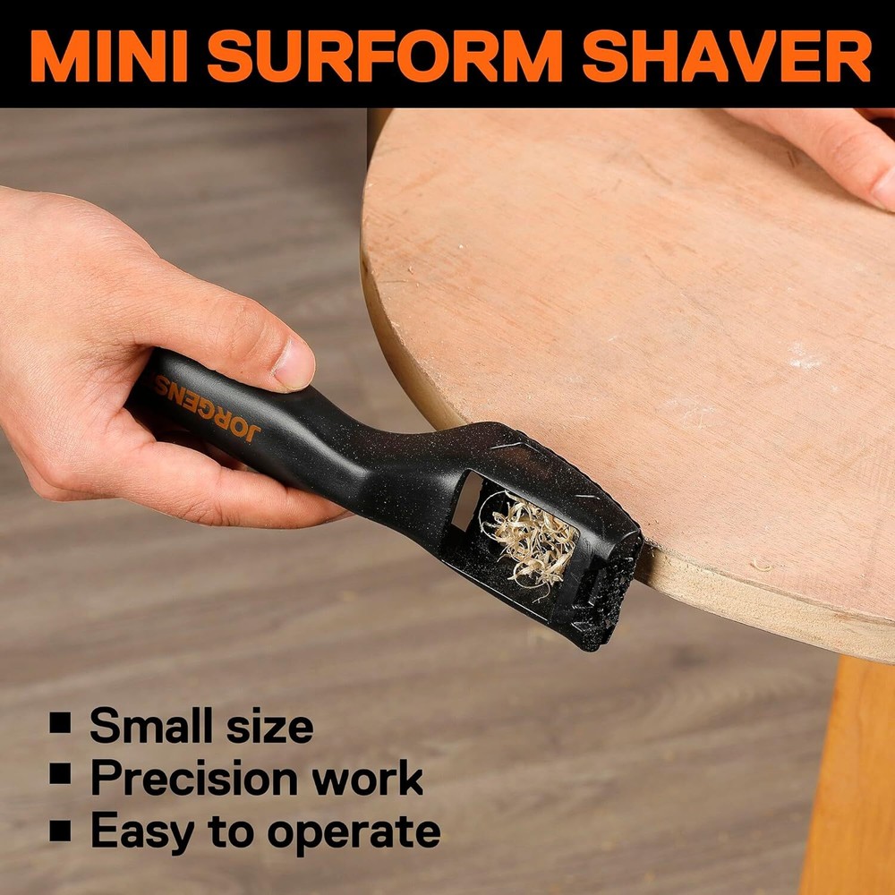 JORGENSEN Mini Wood Plane, Professional Surform Shaver Tool 65MN Sharp Blade