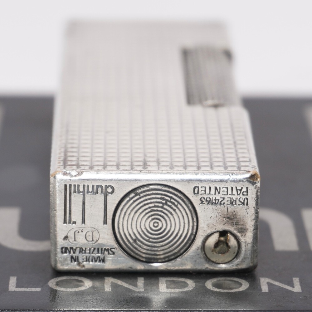 Dunhill Lighter Silver Plate Hobnail Pattern_Ultrasonically cleaned_Working
