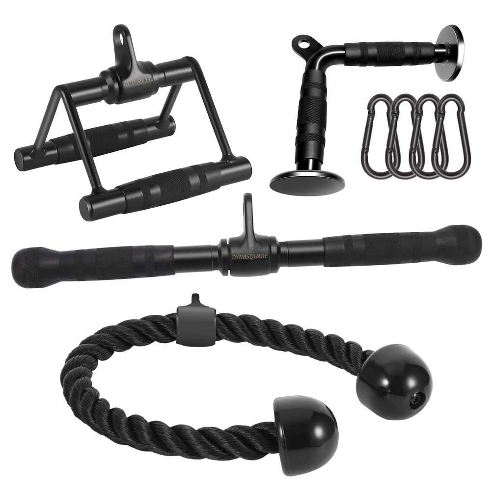 Solid Steel Cable Attachments for Home Gym with LAT Pulldown Tricep Rope Options
