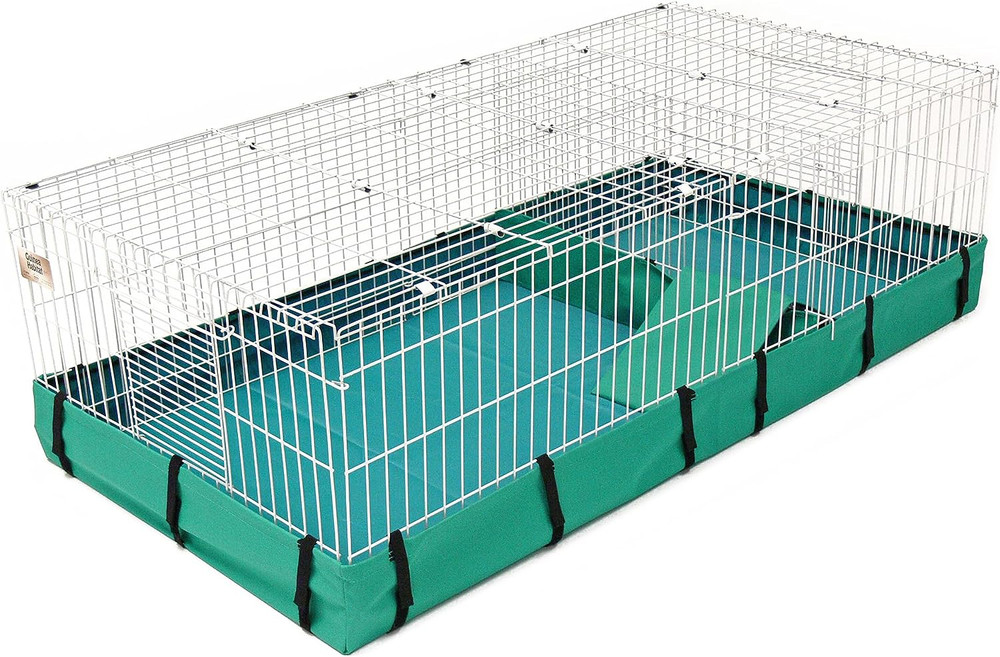 Guinea Habitat plus Cage, Includes Divider Panel and Hinged Top, Washable PVC Ca