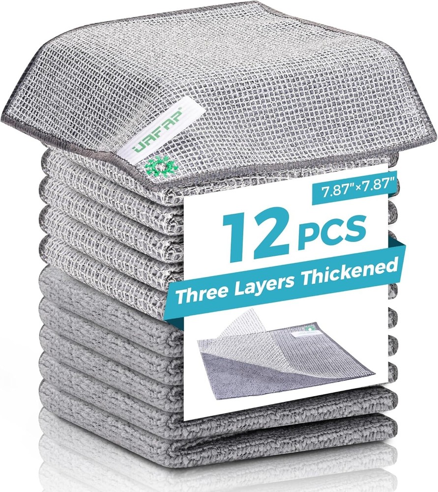 New Upgrade 2-Layer Non Scratch Wire Dishcloth, Wire Dishwashing Rag,