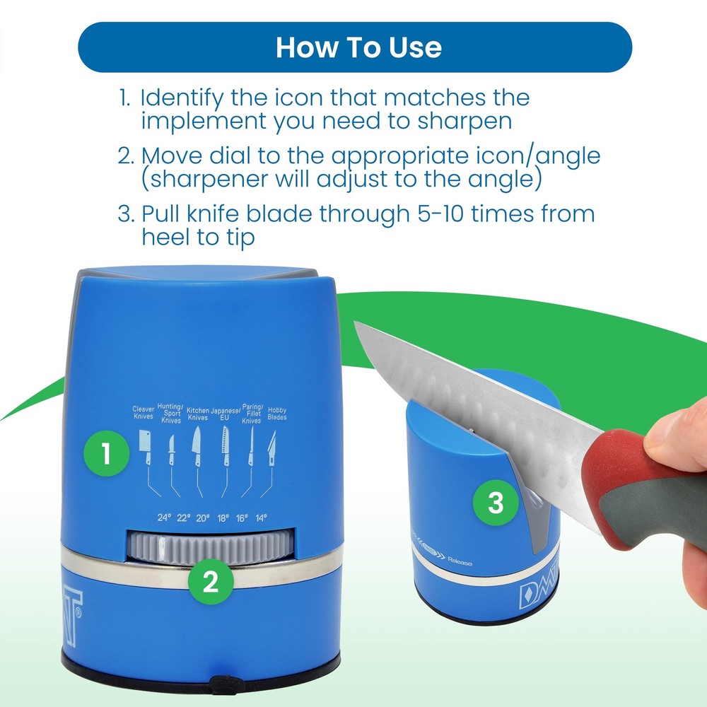 New DMT Sharp Adjust Sharpener, Sharpens at 6 Stages / Angles.