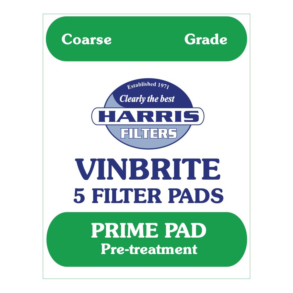 1x Harris Prime Pre-Filter Pads 5-pack Use with Harris Vinbrite MK3 Filter Kit