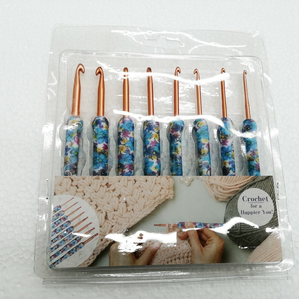 8Pcs/Set Knitting Needles Set Ergonomic Grip Crochet Hook Soft Handle