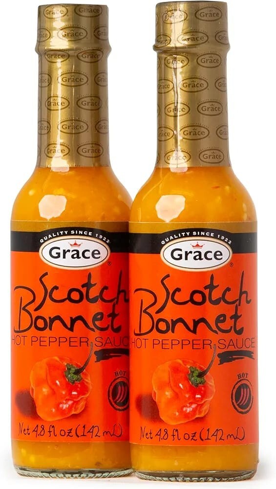 Grace Scotch Bonnet Hot Pepper Sauce 4.8oz 2 Pack
