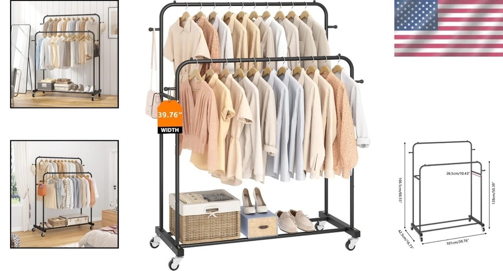 Multi-functional Clothing Rack with Hooks