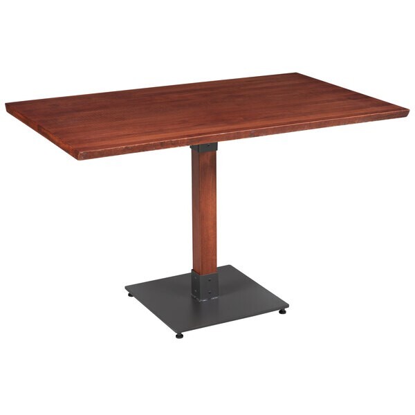 30" x 48" Rectangular Solid Wood Live Edge Restaurant Table Top in Mahogany Wood