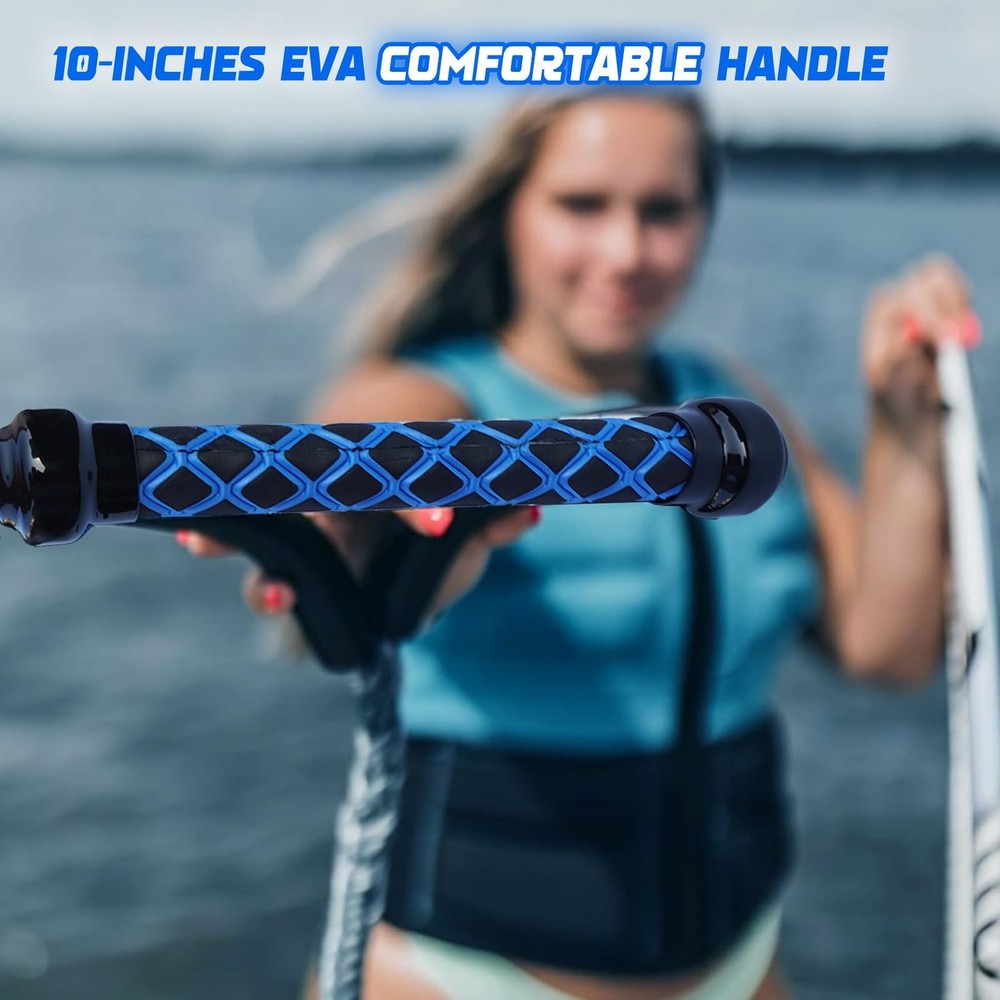 ASVAEVAS Wakesurf Rope 25ft Floating Wake Surf Ropes and Handle, 4 Sections A...