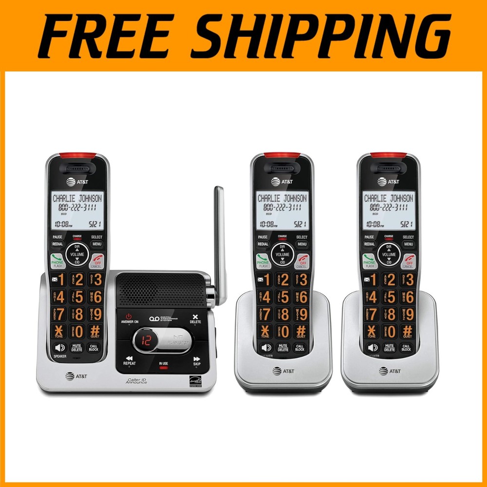 Silver/Black Home Phone Set with Answering System