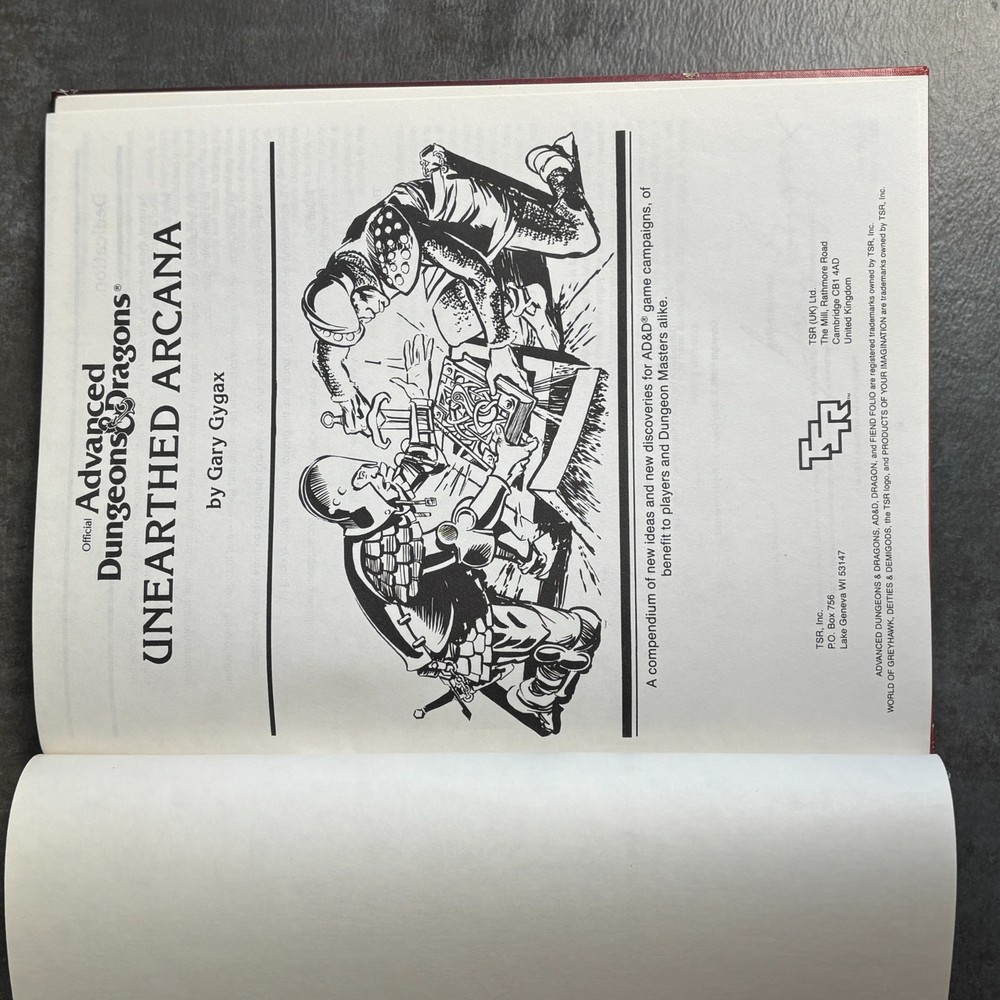 UNEARTHED ARCANA 1985 Dungeons & Dragons